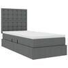 vidaXL Letto con contenitore e materasso Grigio scuro 100 x 200 cm