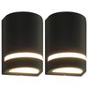 vidaXL Lampade da Parete da Esterno 2 pz 35 W Nere Semicircolari