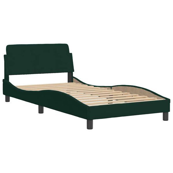 vidaXL Letto con Materasso Verde Scuro 100x200 cm in Velluto