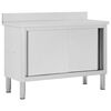vidaXL Banco da Lavoro con Ante Scorrevoli 120x50x(95-97)cm in Acciaio