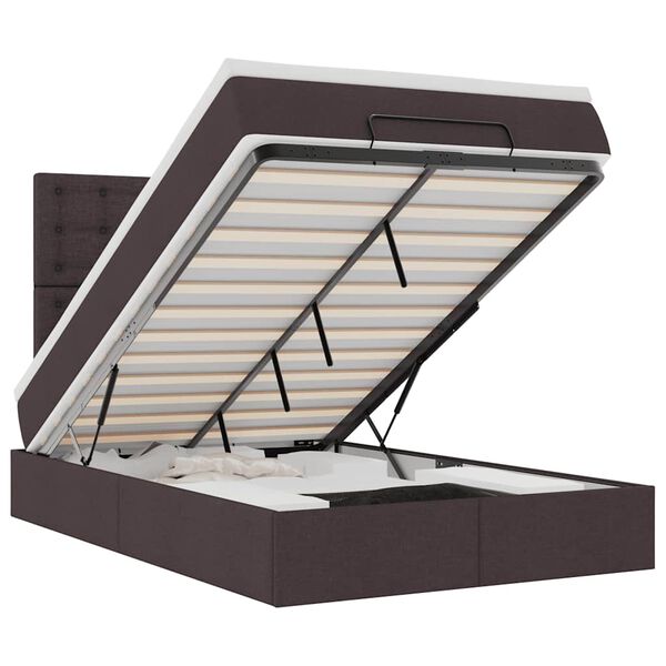 vidaXL Struttura Letto Pouf con Materasso 80x200 cm in Tessuto