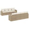 vidaXL Set Divano da Giardino 9 pz con Cuscini Beige in Polyrattan
