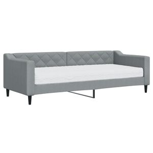 vidaXL Divano Letto con Materasso Grigio Chiaro 80x200 cm in Tessuto