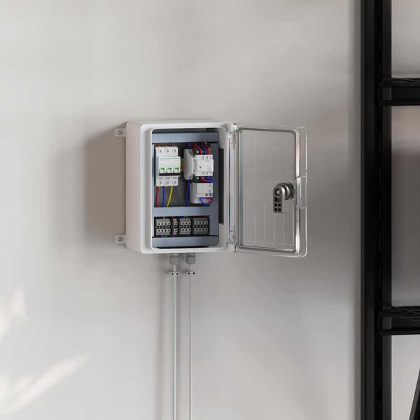 vidaXL Armadietto di Controllo Grigio 18 x 13 x 24 cm Plastica ABS