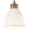vidaXL Lampadario Industriale Bianco Ferro e Legno Massello 35 cm E27