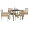 vidaXL Set da Pranzo per Giardino 5 pcs Beige polyrattan