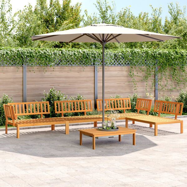 vidaXL Set Divano Pallet da Giardino 5 pz in Legno Massello di Acacia