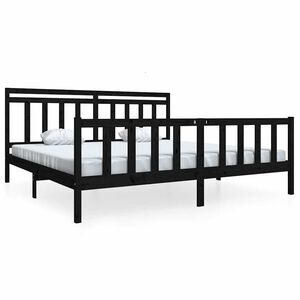 vidaXL Giroletto Nero in Legno Massello 200x200 cm