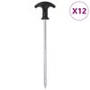 vidaXL Picchetti per Tenda 12 pz 20 cm &Oslash;7 mm in Acciaio Zincato
