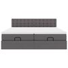 vidaXL Pouf Letto con Materassi e LED Grigio 180x200cm Similpelle