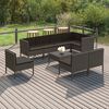 vidaXL Set Divani da Giardino 9 pz con Cuscini in Polyrattan Grigio