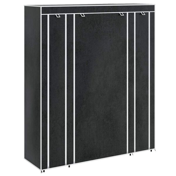vidaXL Armadio in Tessuto con Scomparti e Aste 45x150x176 cm Nero