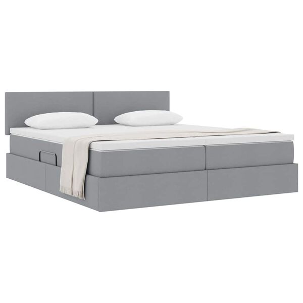 vidaXL Letto con Contenitore con materasso Grigio chiaro 180 x 200 cm