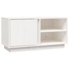 vidaXL Mobile Porta TV Bianco 80x35x40,5 cm in Legno Massello di Pino