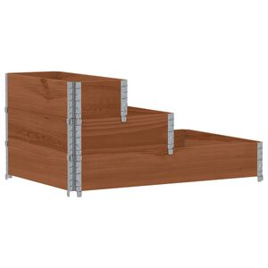 vidaXL Fioriera Rialzata a 3 Livelli Marrone 120x80 cm Legno di Pino