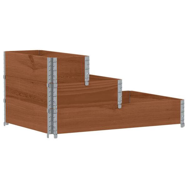 vidaXL Fioriera Rialzata a 3 Livelli Marrone 120x80 cm Legno di Pino
