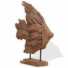 vidaXL Scultura di Pesce in Teak 40x12x57 cm