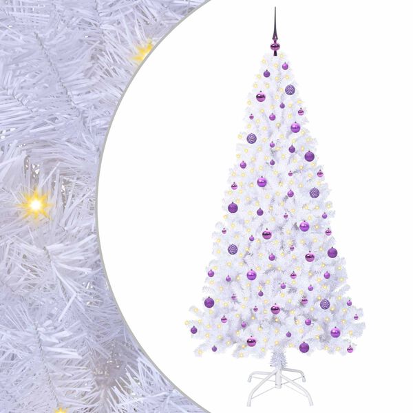 vidaXL Albero di Natale artificiale Bianco 210 cm PVC e Acciaio