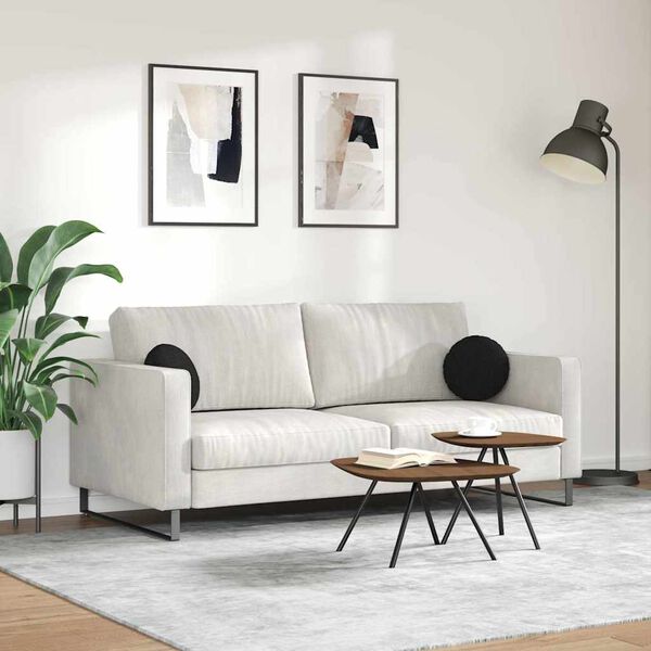 vidaXL Cuscini per Seduta 2 pcs Nero Ø30 x 13 cm Tessuto