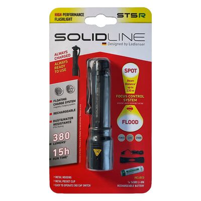 SOLIDLINE Torcia Ricaricabile ST5R con Clip 380 lm