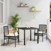 vidaXL Set da Pranzo per Giardino 3 pcs Nero polyrattan