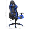 vidaXL Sedia da Gaming Girevole Blu in PVC