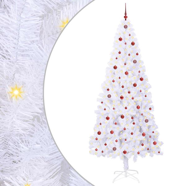 vidaXL Albero di Natale artificiale Bianco 240 cm PVC e Acciaio