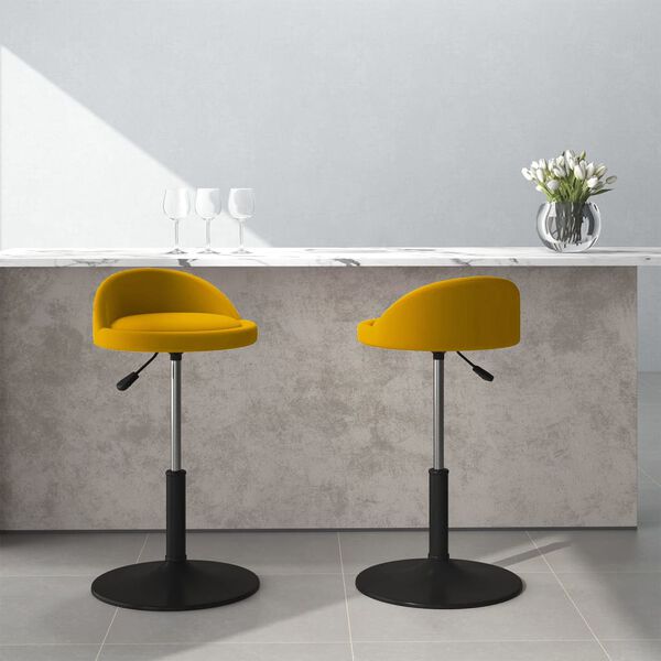 vidaXL Sedie da Pranzo Girevoli 2 pz Gialle in Velluto