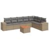 vidaXL Set Divano da Giardino 8 pz con Cuscini Beige in Polyrattan