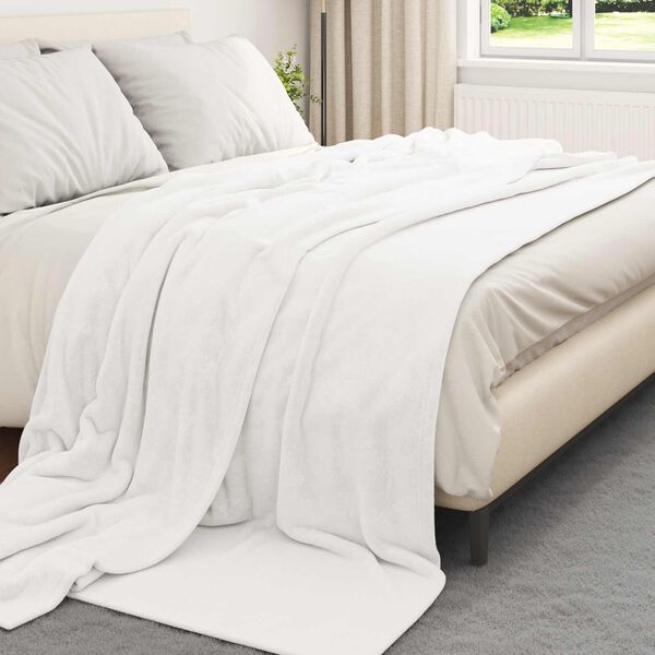 vidaXL Coperte da Pile 6 pcs Bianco 220 x 240 cm Panno