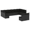 vidaXL Set Divani da Giardino 12 pz con Cuscini Nero in Polyrattan