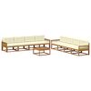 vidaXL Set di divani da esterno con cuscino 9 pcs Naturale e Crema