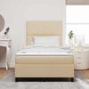 vidaXL Letto a molle con materasso con led Crema 120 x 190 cm Tessuto