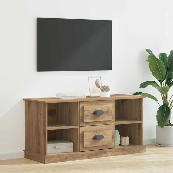 vidaXL Mobile TV con cassetto Rovere artigianale 99,5 x 35,5 x 48 cm