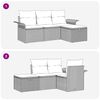 vidaXL Set Divano da Giardino con cuscino 4 pcs Grigio polyrattan