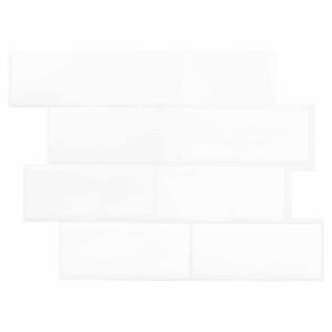 vidaXL Piastrella subway 10 pz Bianco 29 x 21 cm Poliuretano e PET