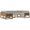 vidaXL Set di divani da esterno 6 pz Naturale e Grigio Chiaro