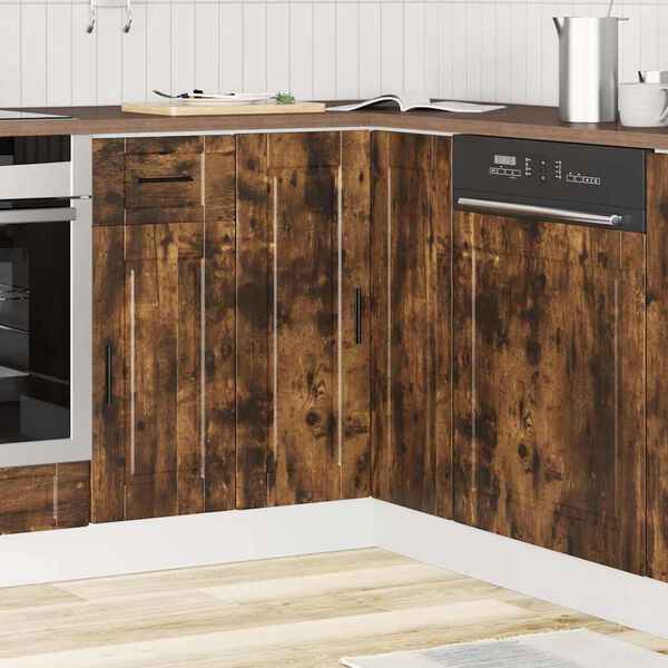 vidaXL Base ad Angolo Cucina Porto Rovere Fumo in Legno Multistrato