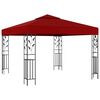 vidaXL Gazebo con Stringa di Luci LED 3x3 m Rosso Vino