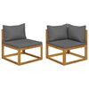 vidaXL Set Divani 2pz con Cuscini Grigio Scuro Legno Massello Acacia