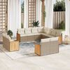 vidaXL Set Divani da Giardino 11 pz con Cuscini Beige in Polyrattan