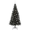 vidaXL Albero di Natale con 300 LED con supporto Nero 210 cm PVC