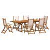 vidaXL Set Pranzo da Giardino 7pz Legno Massello di Acacia e Textilene