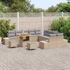 vidaXL Set Divano da Giardino con cuscino 13 pcs Beige Poly Rattan