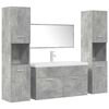 vidaXL Set Mobili da Bagno 5 pz Grigio Cemento in Legno Multistrato