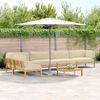 vidaXL Set di divani con cuscino 6 pcs Beige Legno di Acacia Massello