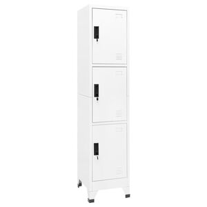 vidaXL Armadietto con Serratura Bianco 38x45x180 cm in Acciaio