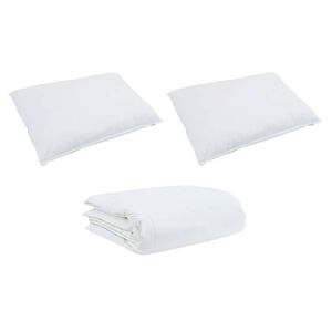 vidaXL Set di Piumoni con cuscino 3 pcs Bianco Piuma d'anatra