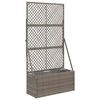 vidaXL Vaso da Giardino con Trellis Grigio 70 x 30 x 135 cm polyrattan