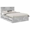 vidaXL Struttura del letto con cassetto Grigio cemento 140 x 200 cm